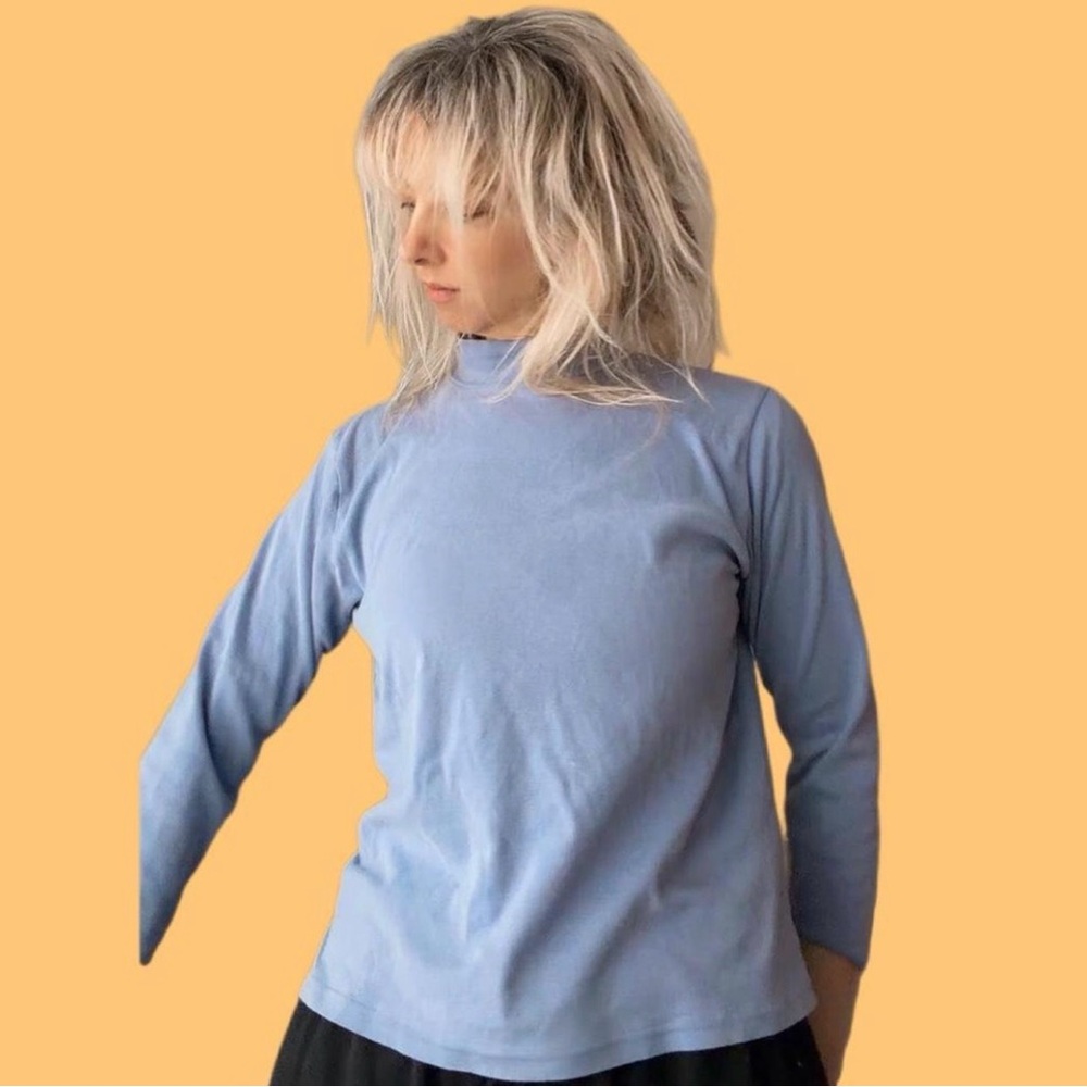 Jennifer Moore Lavender Mock Neck Long Sleeve Top